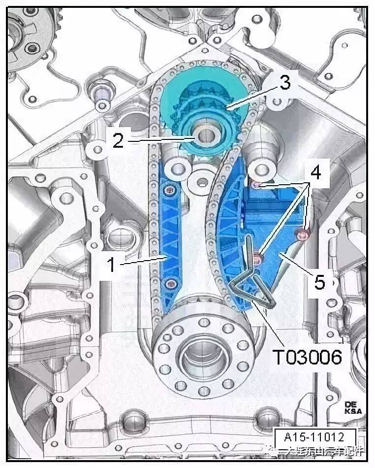 110款奥迪发动机正时皮带安装示意图