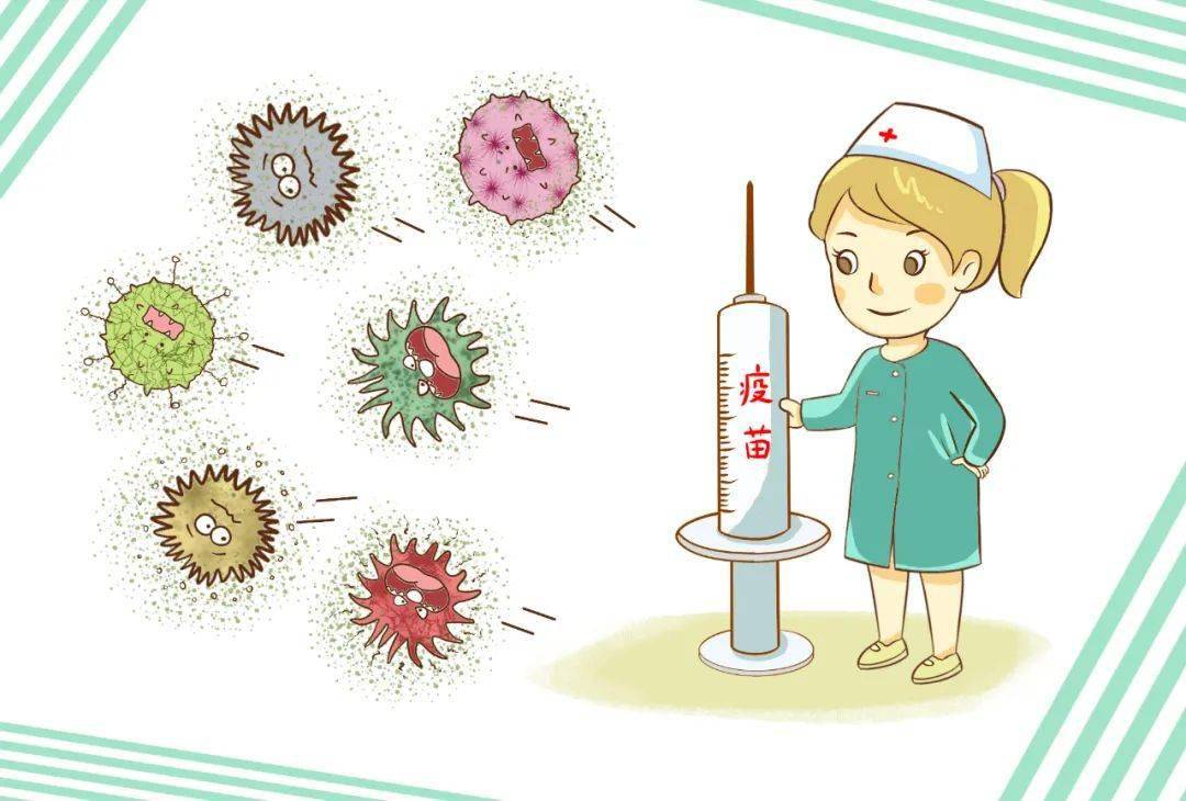 新冠疫苗插画图片