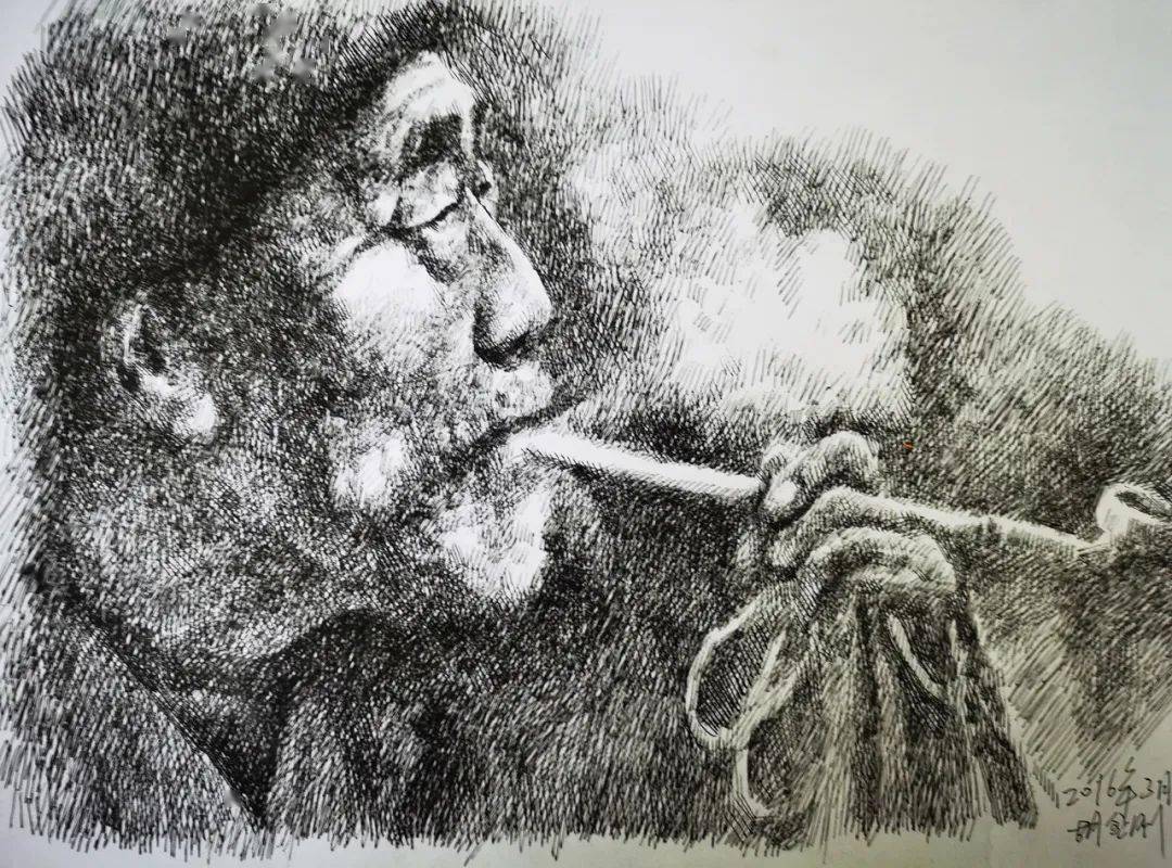 原创绘画笔记钢笔素描画家胡金刚