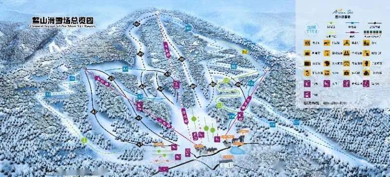 云佛山滑雪场雪道图图片