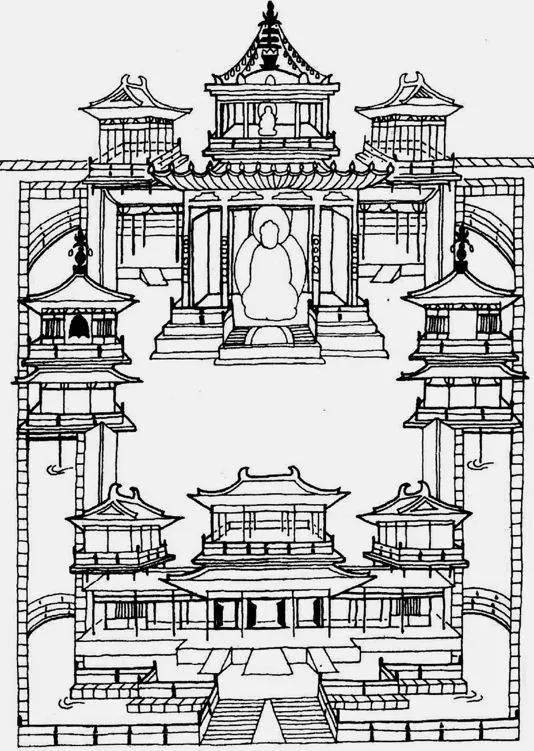 佛教寺庙平面图片