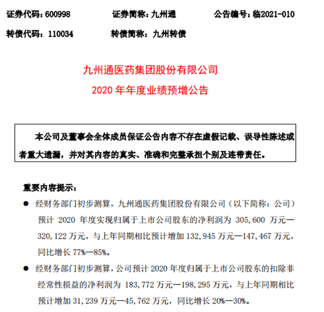 其中,实现归属于上市公司股东的净利润为305600 万元—320122 万元,与