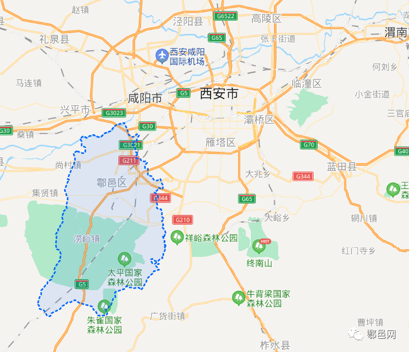 鄠邑区乡镇地图图片