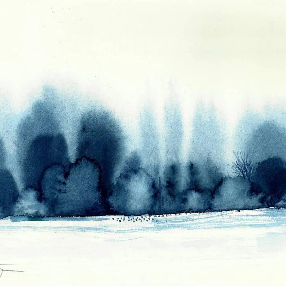 水彩与国画结合的视觉效果 这种感觉你喜欢吗 意境 水彩与国画结合的视觉效果 这种感觉你喜欢吗 意境