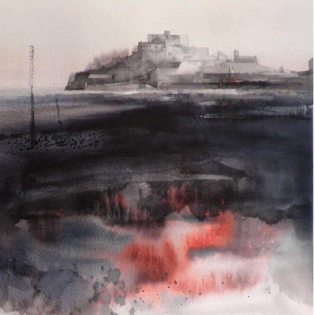 水彩与国画结合的视觉效果 这种感觉你喜欢吗 意境 水彩与国画结合的视觉效果 这种感觉你喜欢吗 意境