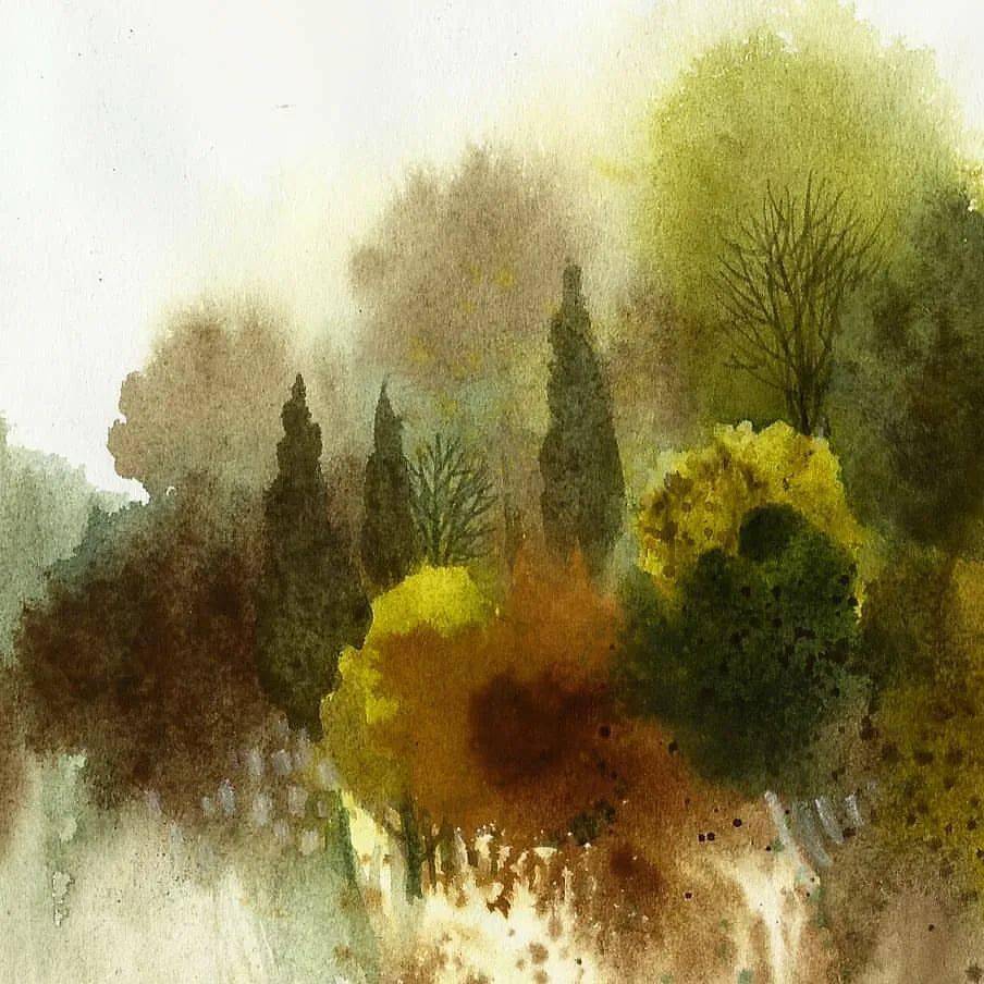 水彩与国画结合的视觉效果 这种感觉你喜欢吗 意境 水彩与国画结合的视觉效果 这种感觉你喜欢吗 意境