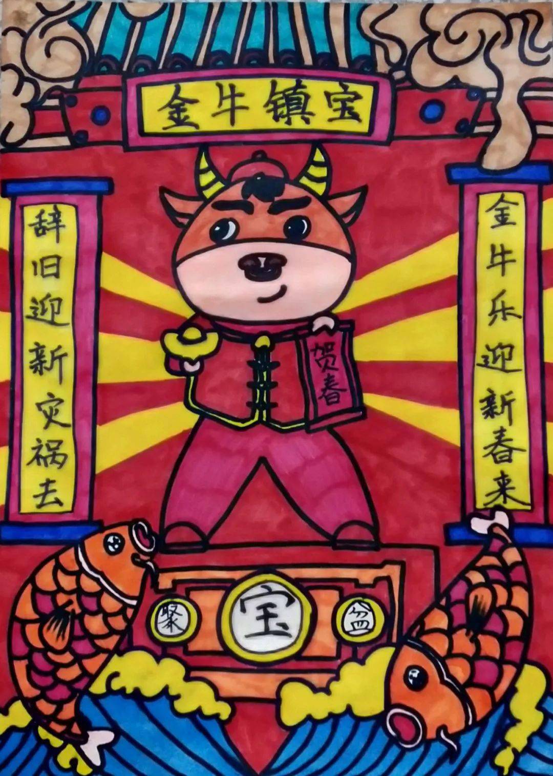 巧手绘新年示范幼儿园教师主题绘画作品展