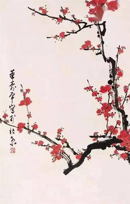 董寿平　梅花　木版画　在銘 董寿平 梅花 木版画 在銘 - メルカリ