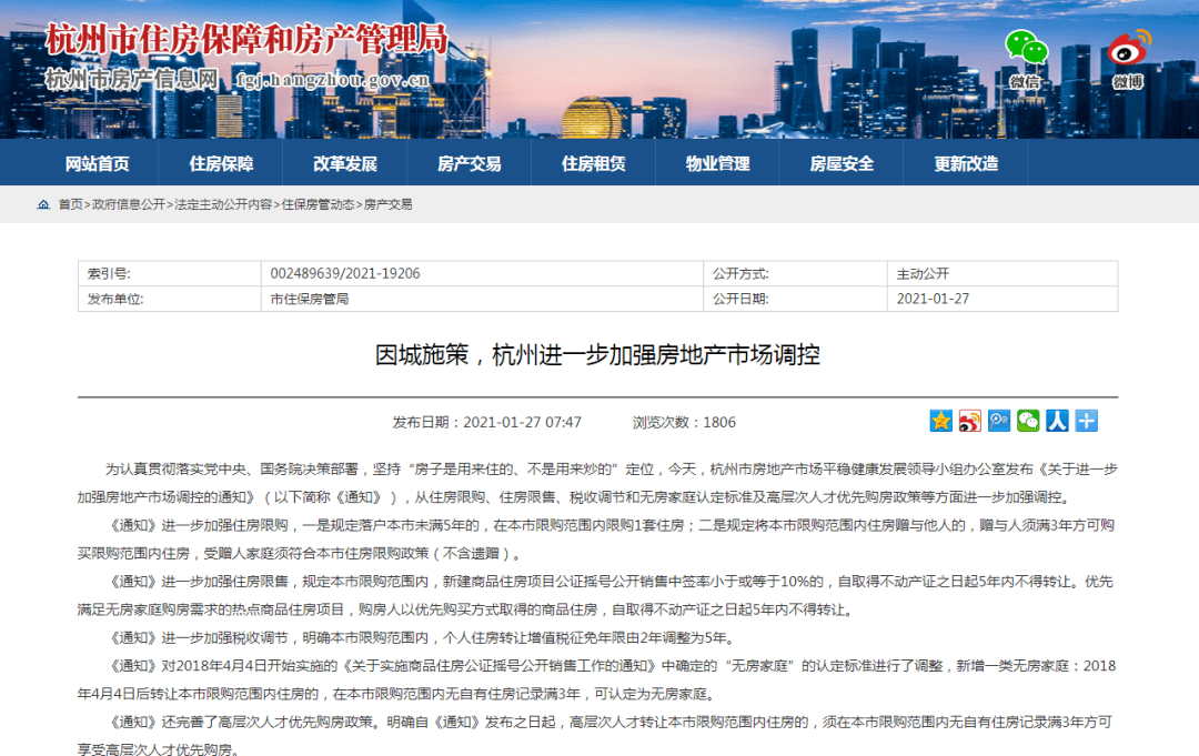 又一热点城市出手!楼市调控再升级!涉及限购、限售…_住房