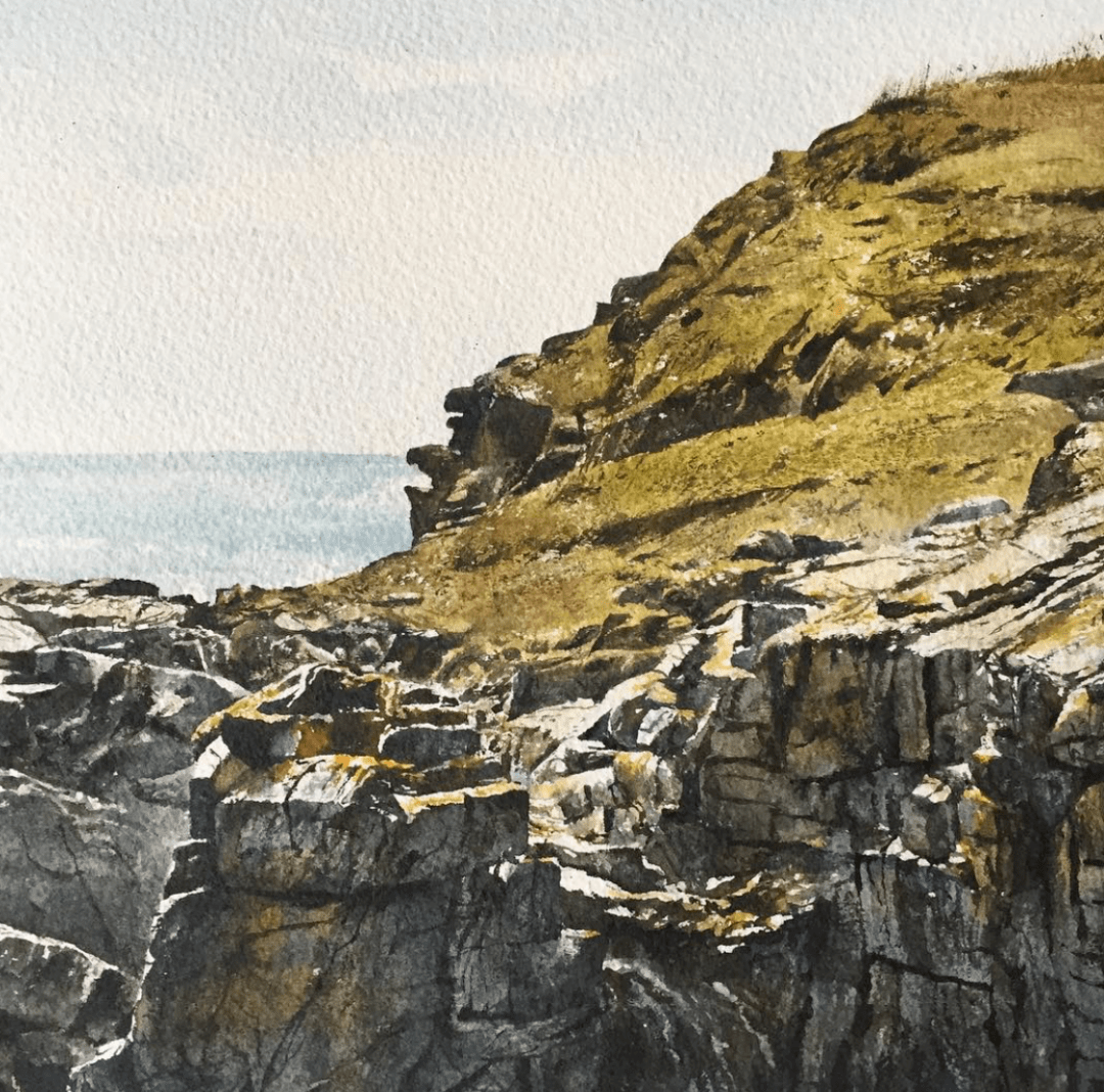 保加利亚水彩画家atanasmatsoureff作品欣赏礁石海岸