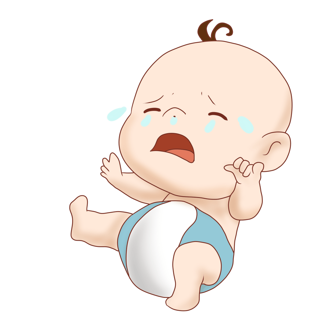 Sad little cute baby girl crying — Stock Vector © Nooboonyen #95327142