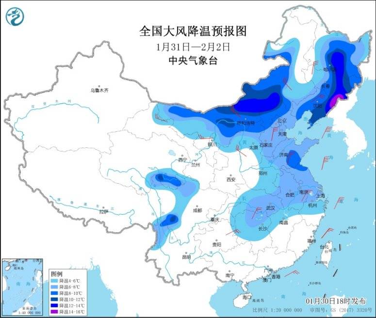 较强冷空气将影响中东部地区 青藏高原东部和东北地区有明显降雪
