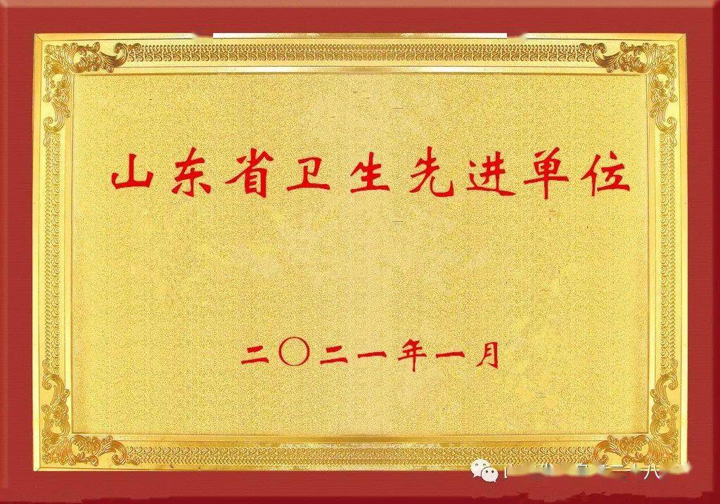 新年禮物我校喜獲山東省衛生先進單位榮譽稱號