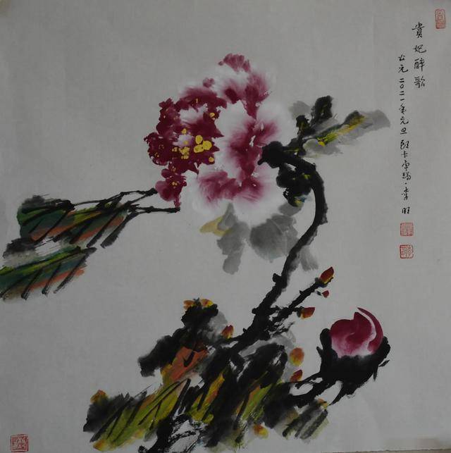 浅评李明画作《雷泽乡恋》_牡丹