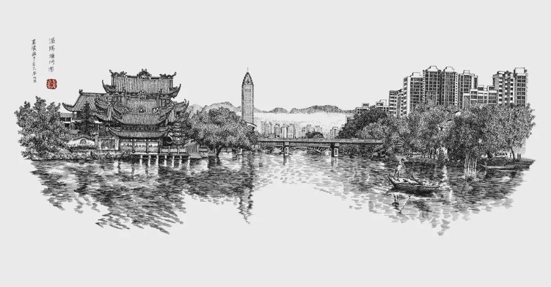 温瑞塘河图江心屿,位于温州市区北面瓯江中游,呈东西长,南北狭的形状