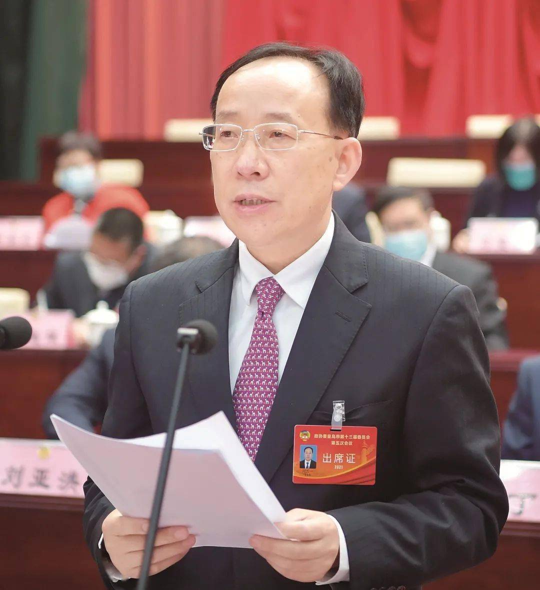 中共秦皇岛市委书记朱政学,市委副书记,市政府代理市长丁伟,市人大