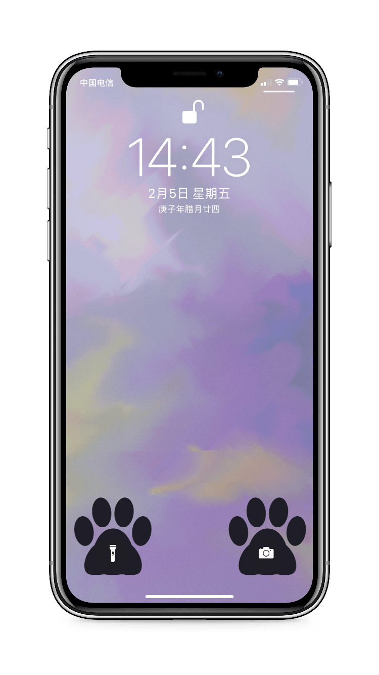 给iphone的屏幕加一个猫爪效果,猛男专用!呆萌可爱!_壁纸