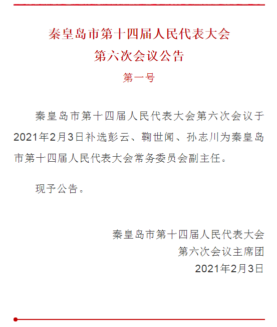 丁伟当选秦皇岛市市长