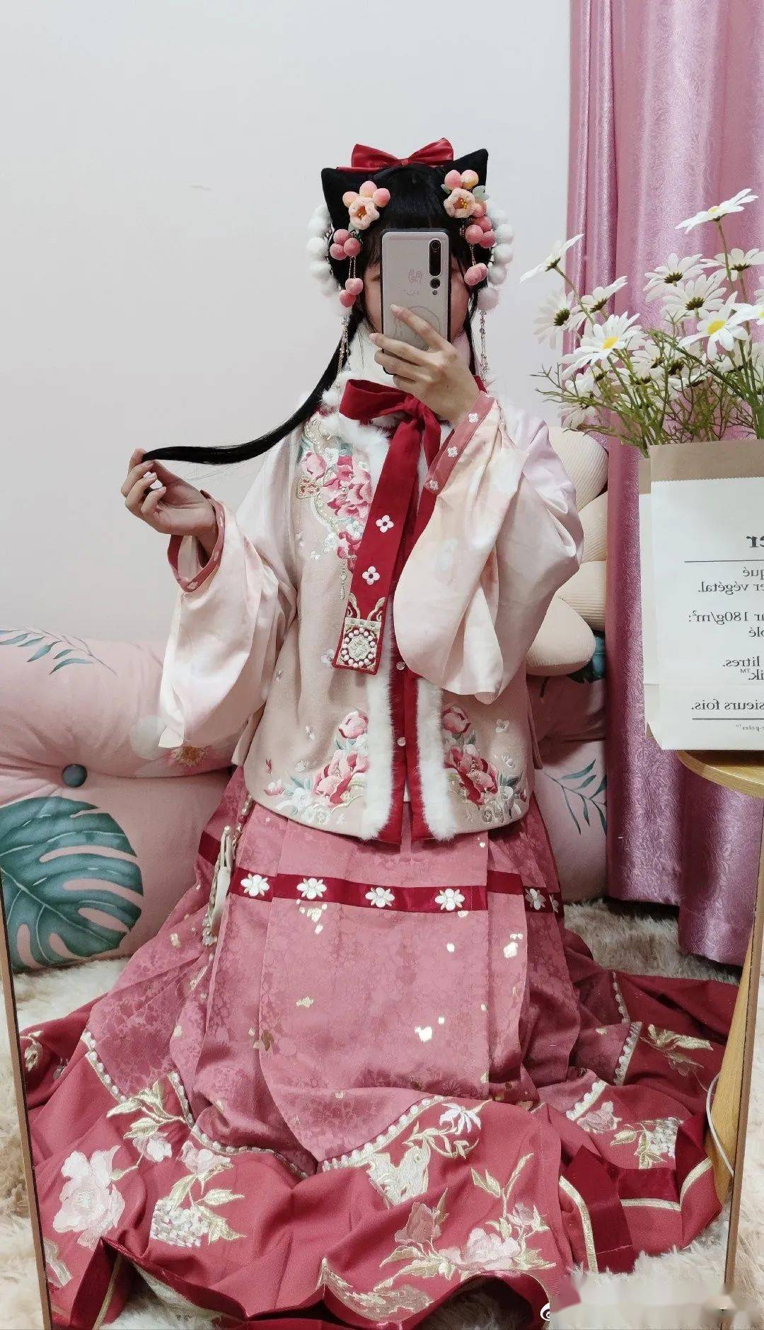 過年三坑穿搭紅紅火火的lolitajk制服漢服漢元素搭配