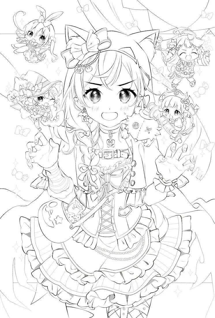 黑白线稿线稿临摹素材路过风景路过你是我日常的欣喜