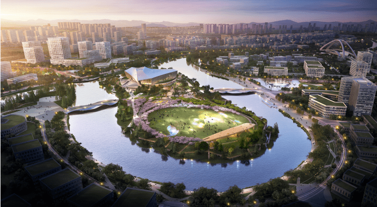 里湖新城核心区景观设计单位敲定了,建设蓝图→_里水