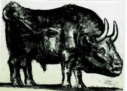 毕加索公牛画的评价图片