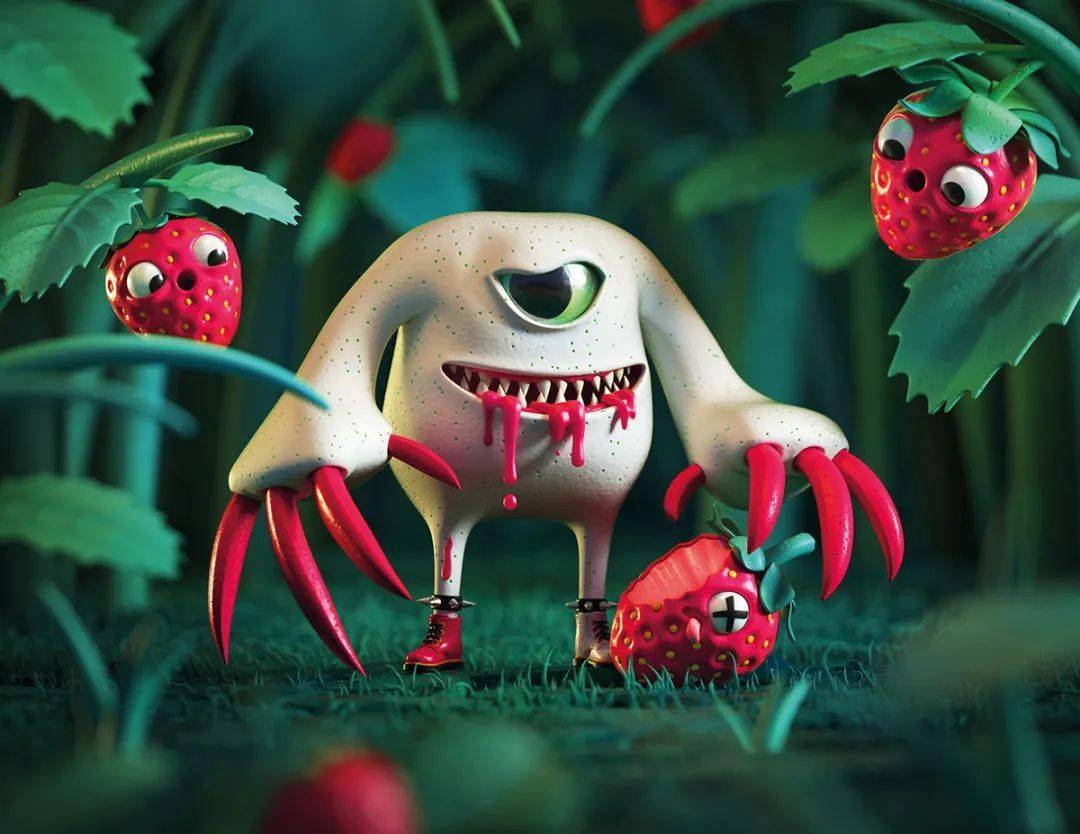 孩子眼中独眼兽怪物,注意鞋子.