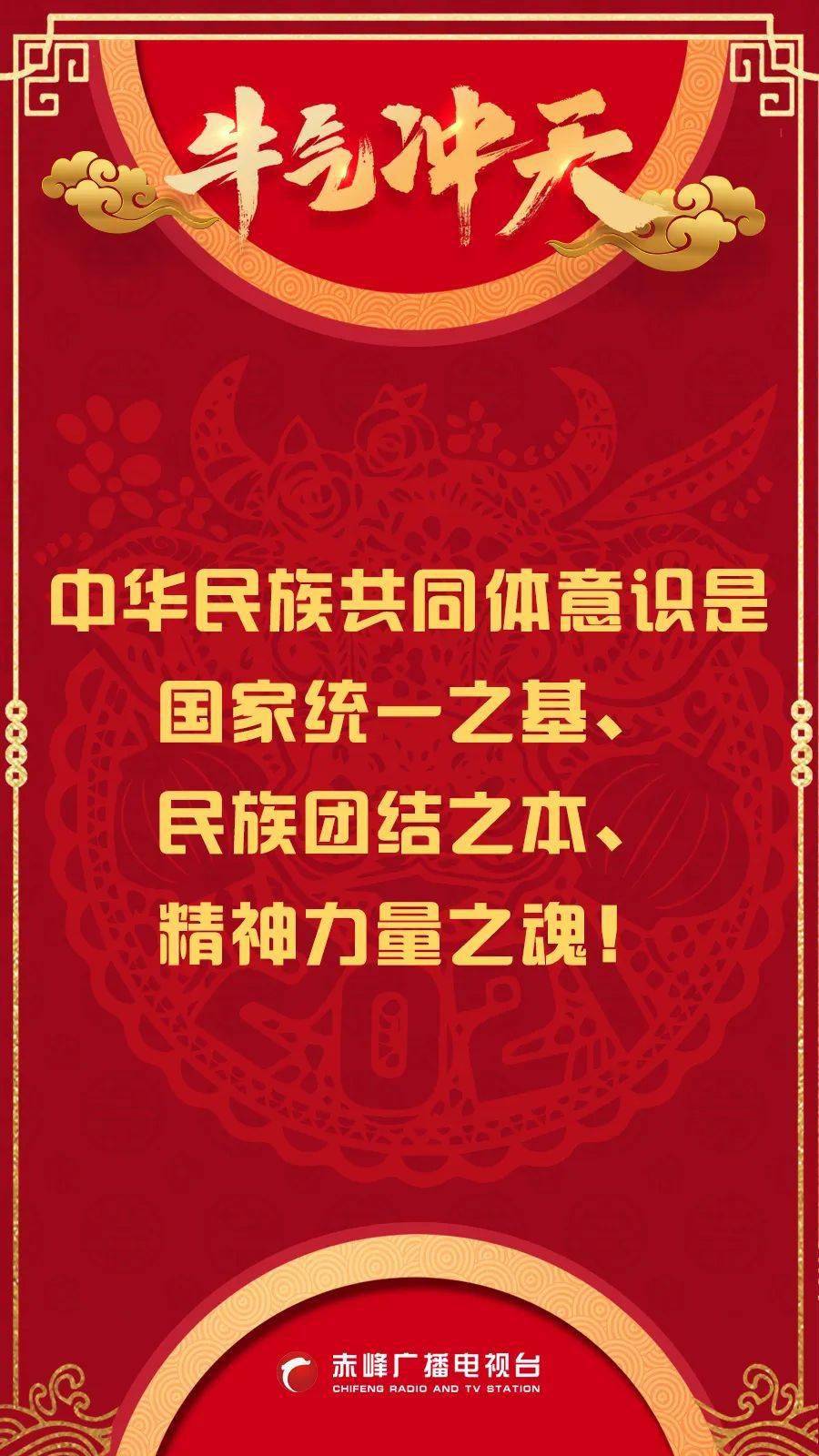 铸牢中华民族共同体意识主题新年贺卡五