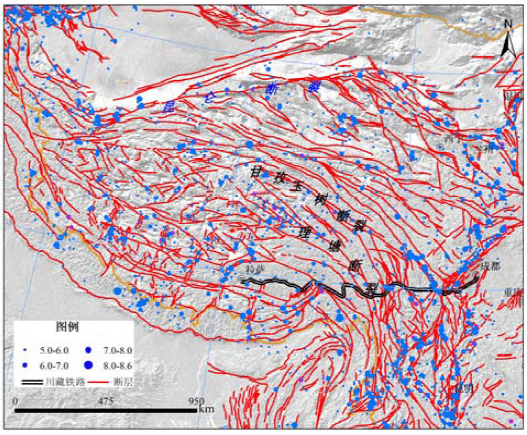 板块缝合带,地壳拼接带等深大活动断裂组成了川藏铁路廊道的构造格架
