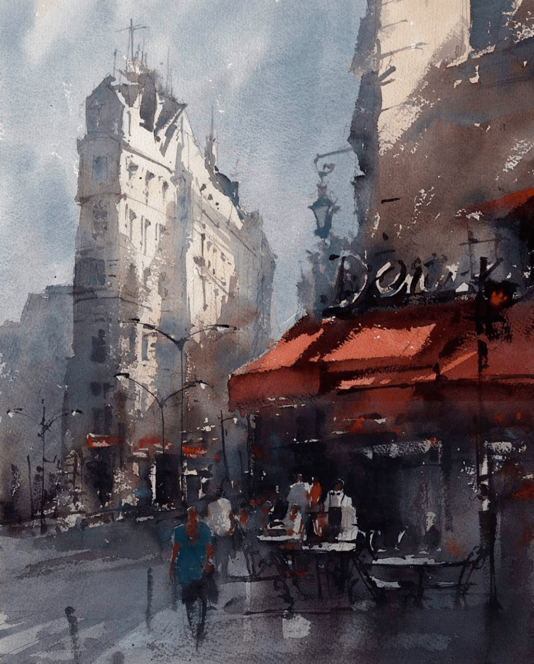 美国水彩画家vladislavyeliseyev作品欣赏街景篇