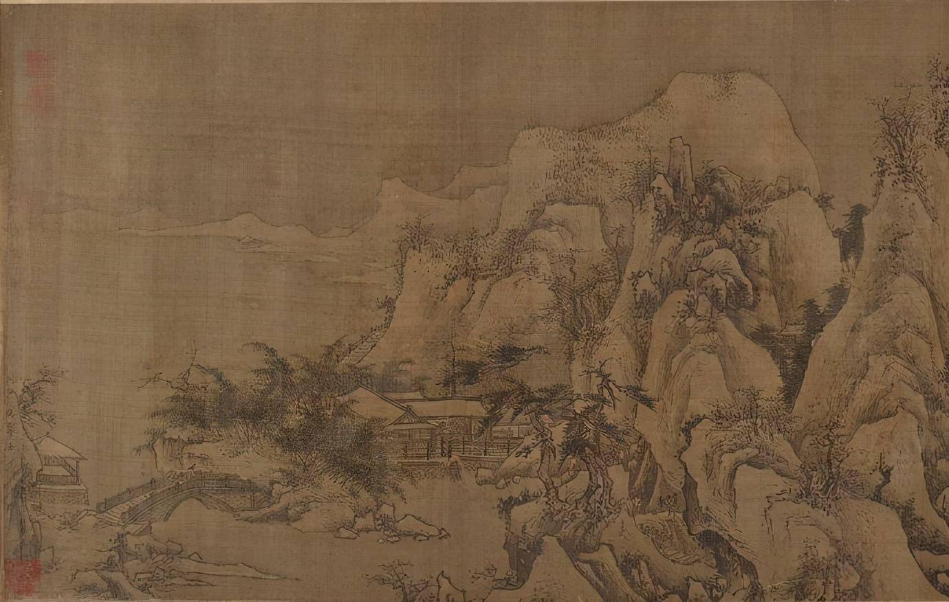 赏画南宋李唐四季山水图卷欣赏日本京都高桐院藏