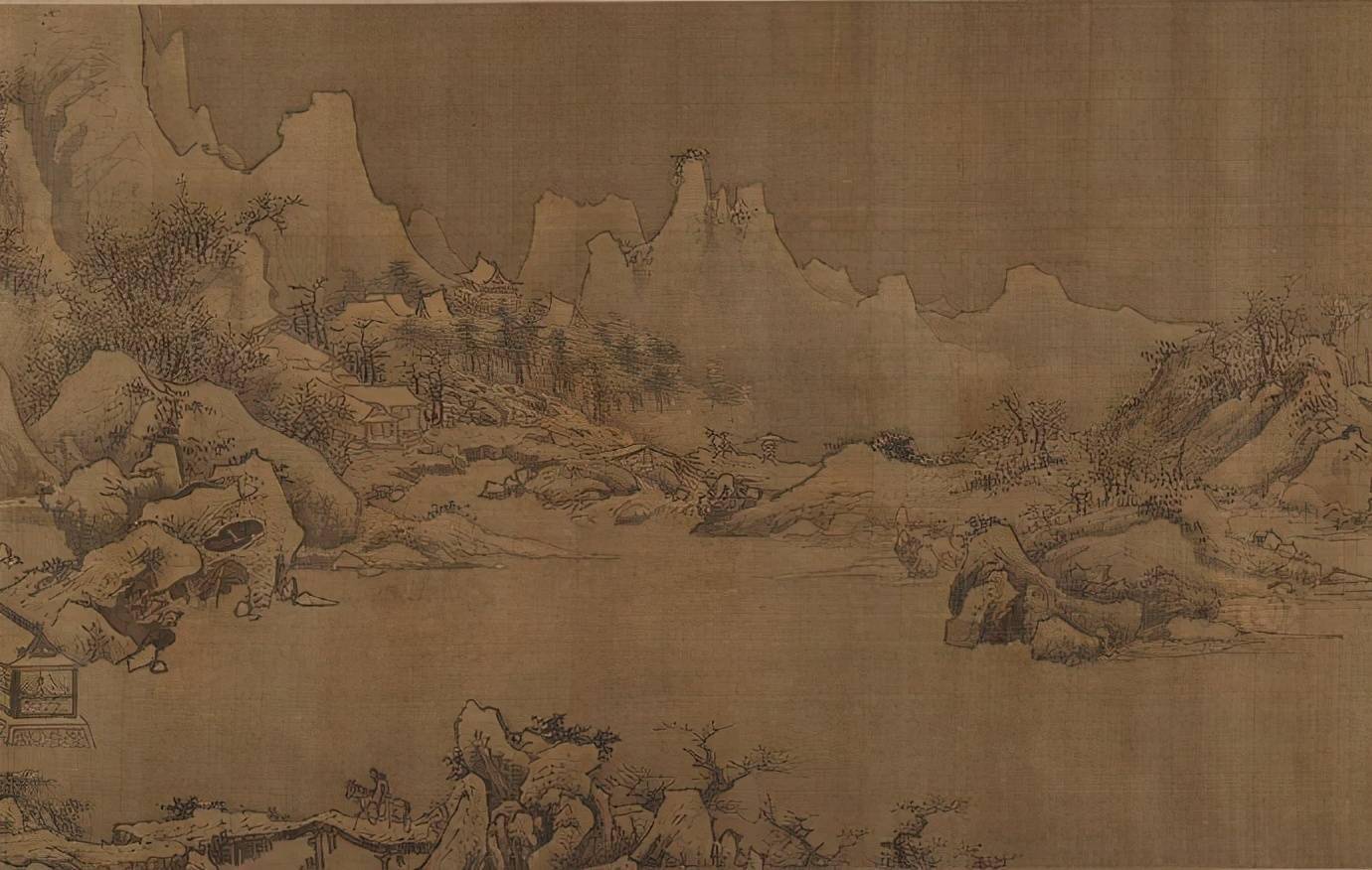 赏画南宋李唐四季山水图卷欣赏日本京都高桐院藏