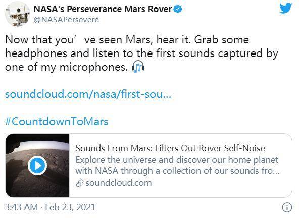 NASA公布毅力号新视频 邀你听听火星的“声音”插图2