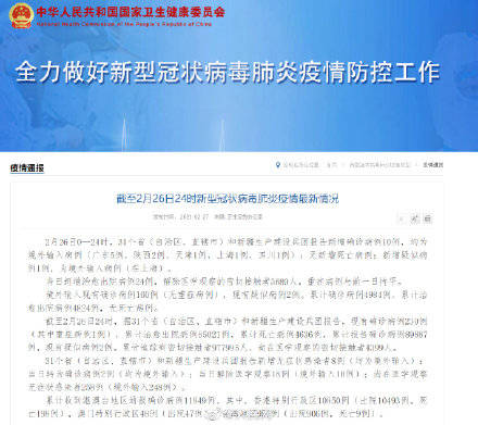 31省区市新增10例确诊均为境外输入-【31省份新增确诊10例