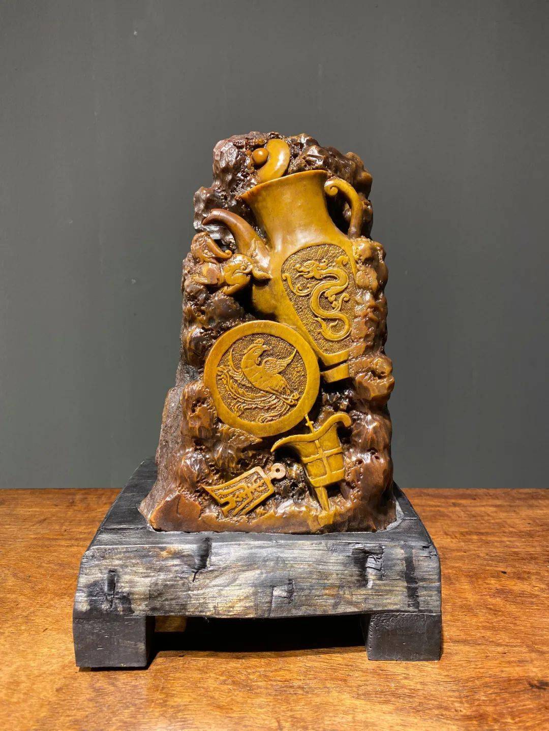 用之美博古汇萃招财进宝▎寓意吉祥的田黄雕刻玉牌