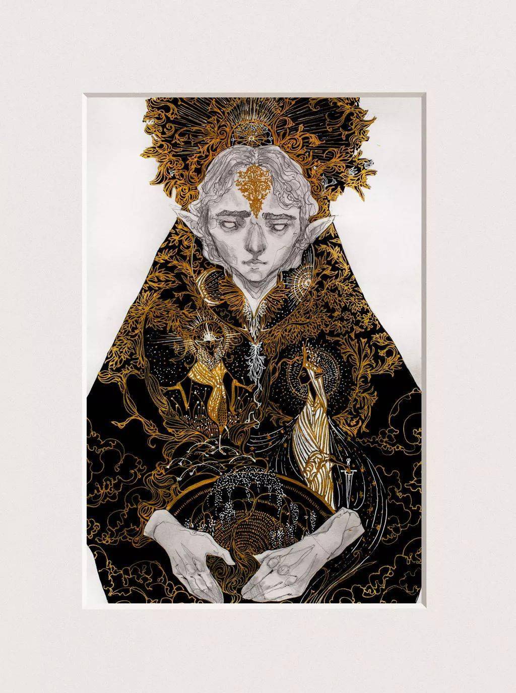 笔下流淌着的金箔abelklaer用插画展示来自民间的古老传说