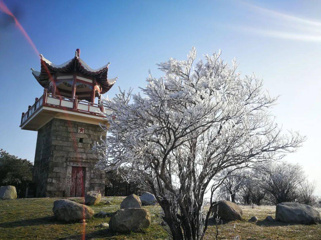 平江天岳幕阜山现雾凇美景美不胜收