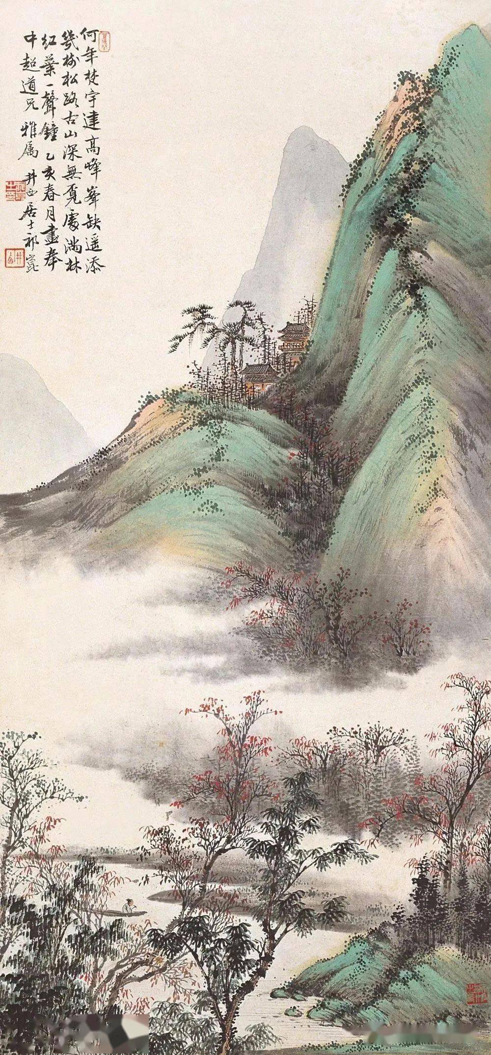 这山水画古香古色很符合传统文人的欣赏习惯