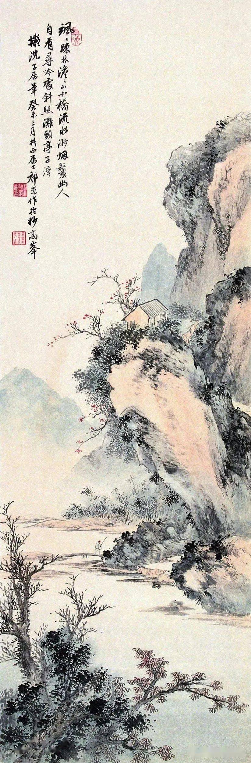 这山水画古香古色很符合传统文人的欣赏习惯