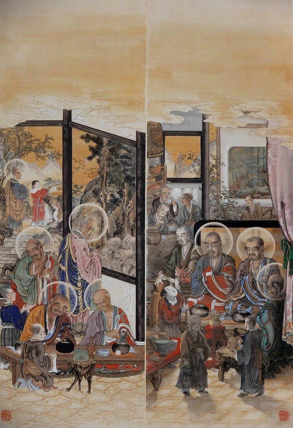 佛像狩野一信五百罗汉图东博本完整版