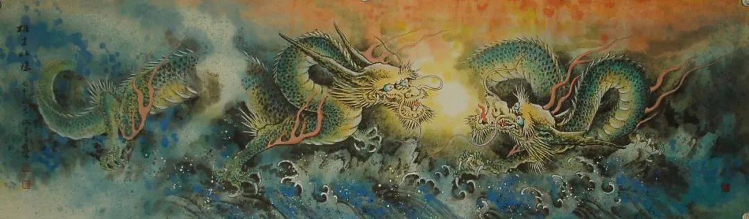 二月二龙抬头泼墨泼彩龙图欣赏