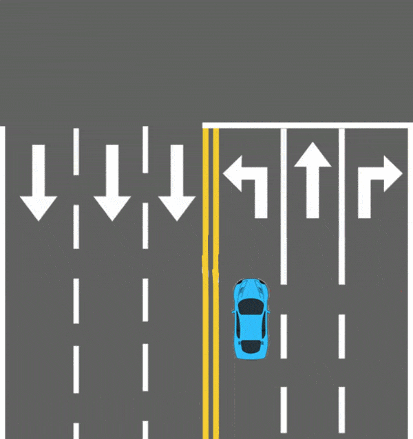 三是在右转弯车道直行或左转弯