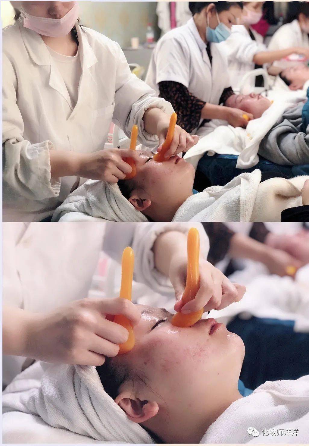 阳洋学员美容美体面部拨筋课堂花絮分享