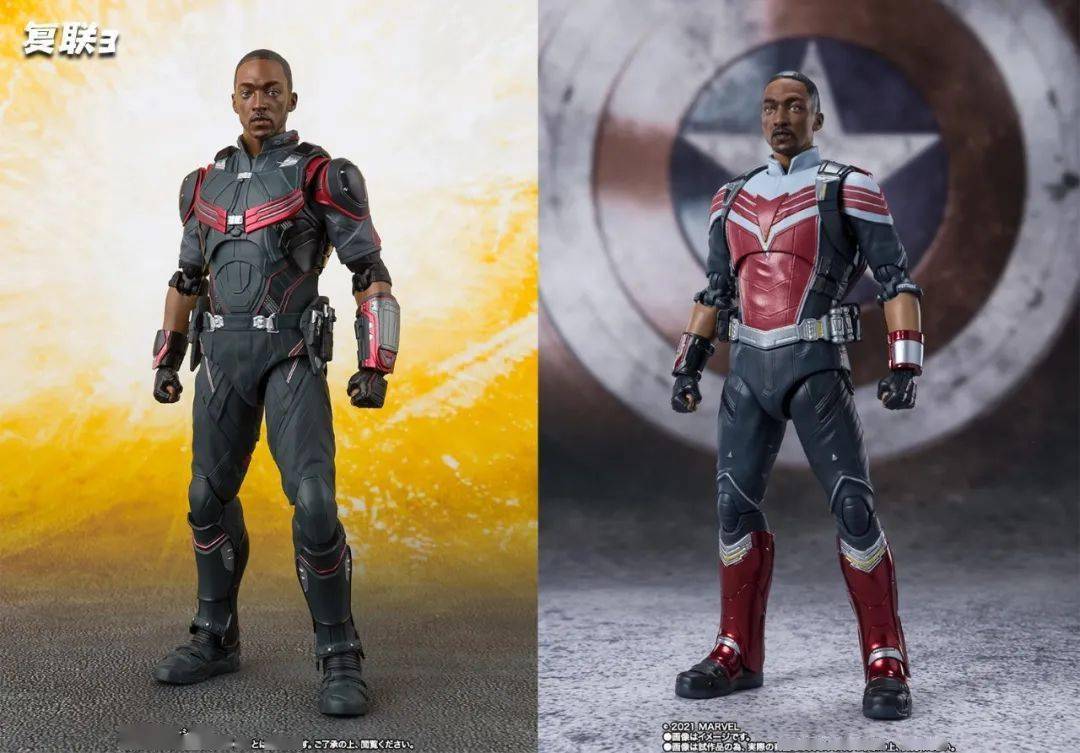 而它再现的则是剧中全新的战衣造型shf这款猎鹰全高大约是15cm官图