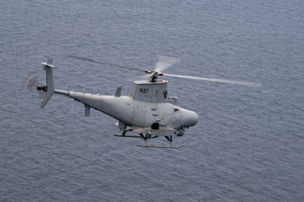 美海军mq-8b"火力侦察兵"无人直升机资料图.(美海军网站)
