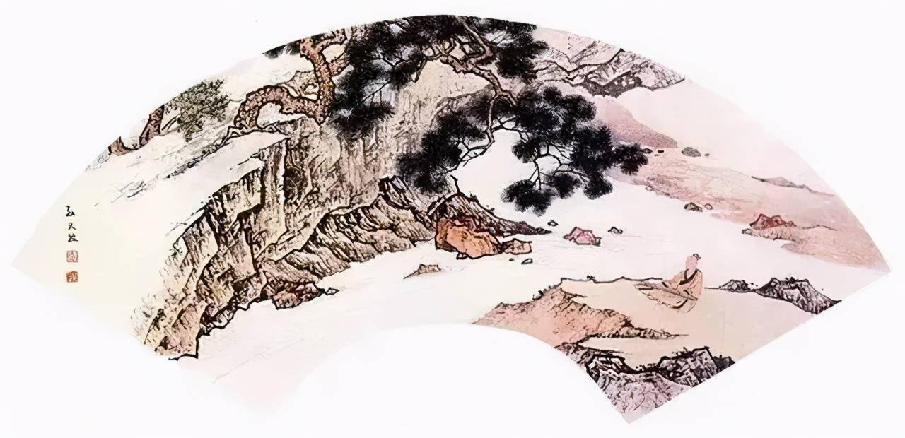 孙天牧山水扇面画欣赏