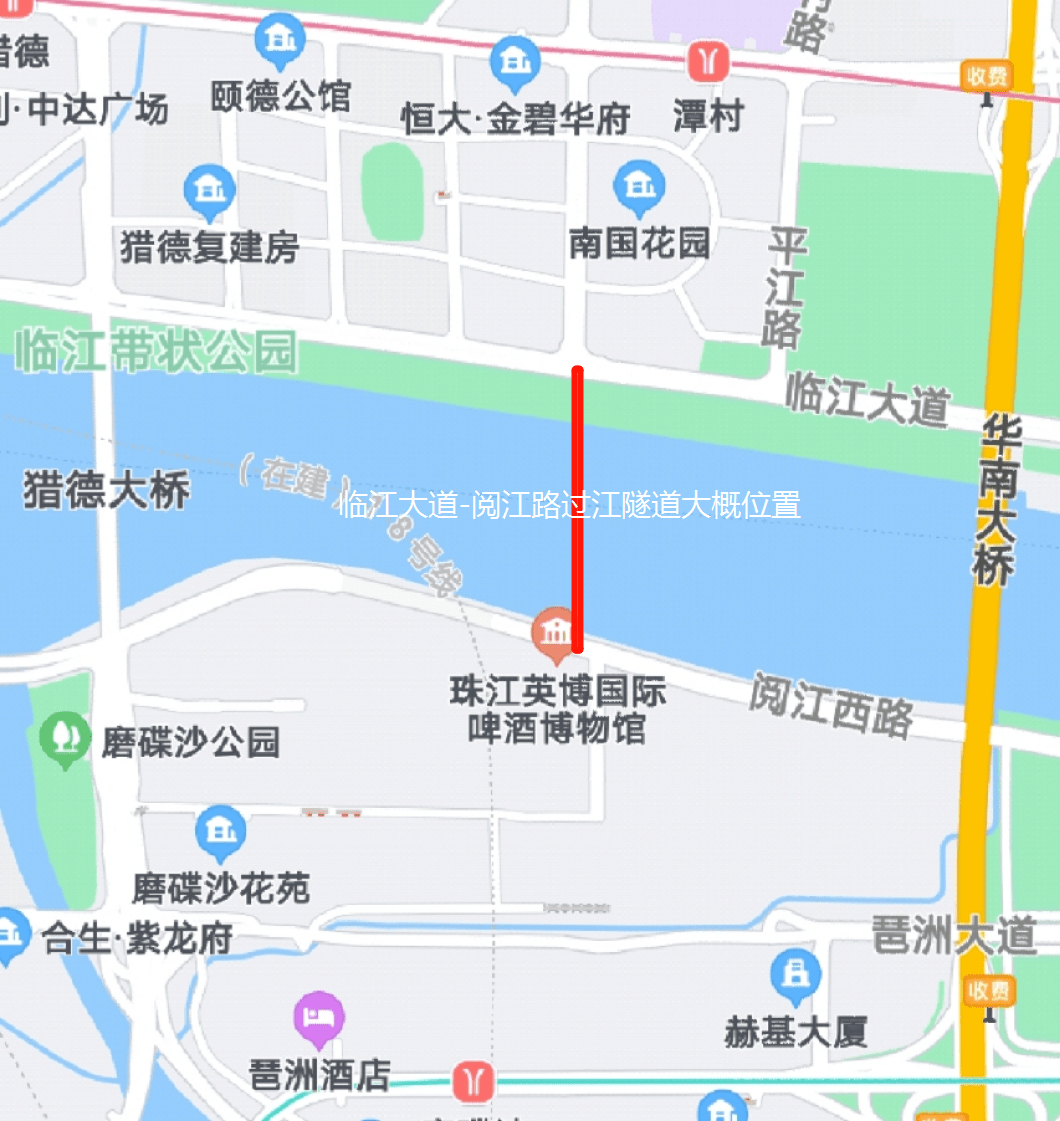 定了珠江新城這裡要建過江隧道了