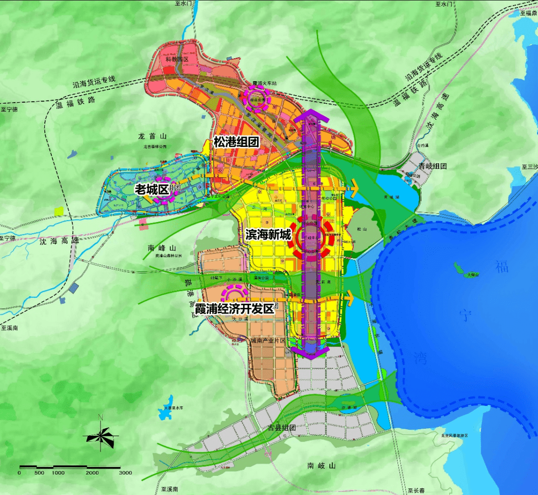 霞浦县城重点建设区域分布图03福鼎城区.