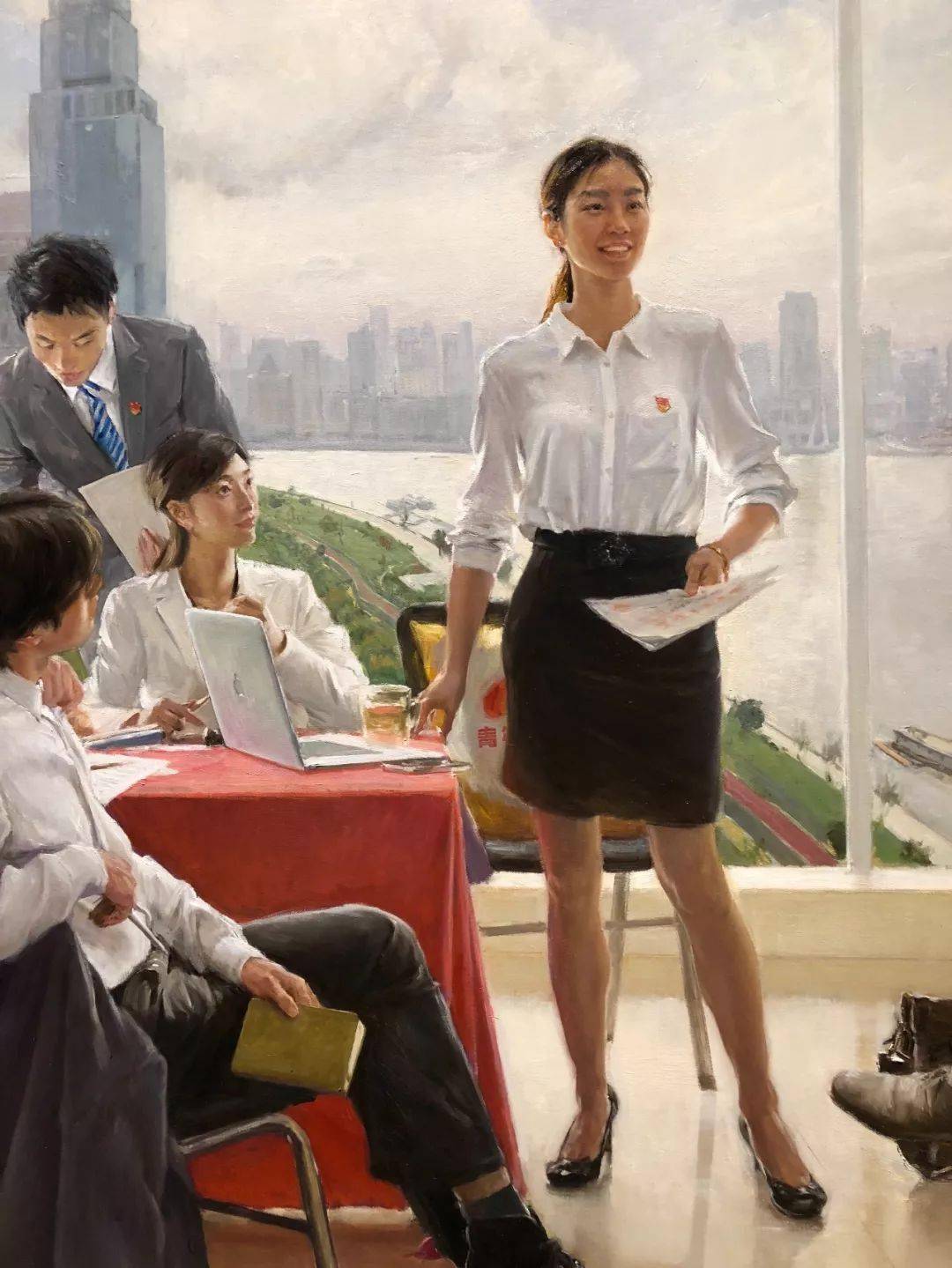 《支部里的年轻人》:火爆全网的新时代油画作品