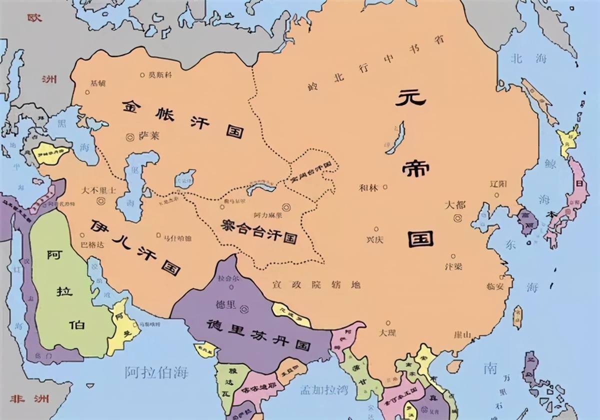 中国元朝地图有多大图片